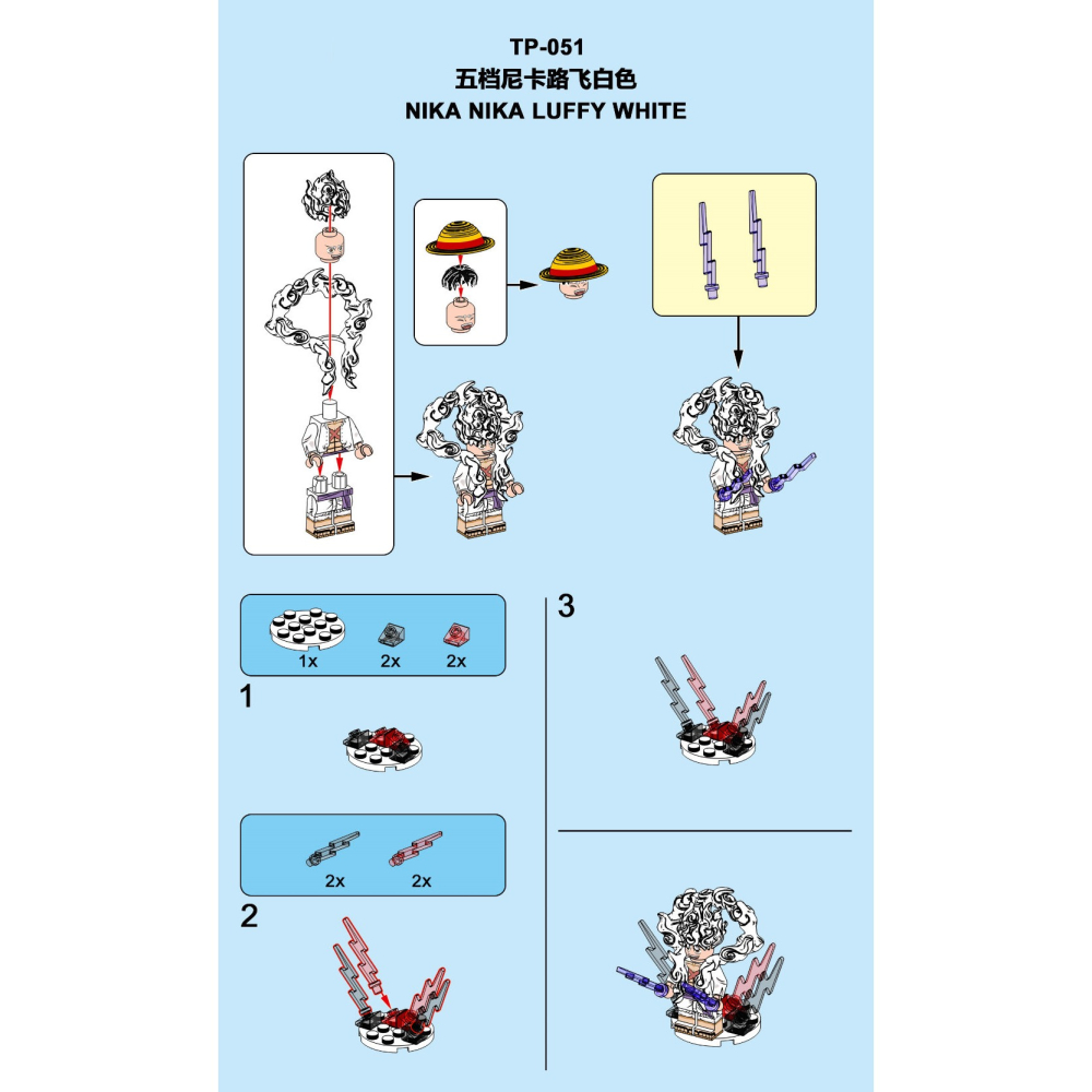 TP051 袋裝積木人偶 航海王 魯夫五檔 尼卡魯夫 太陽神-細節圖4