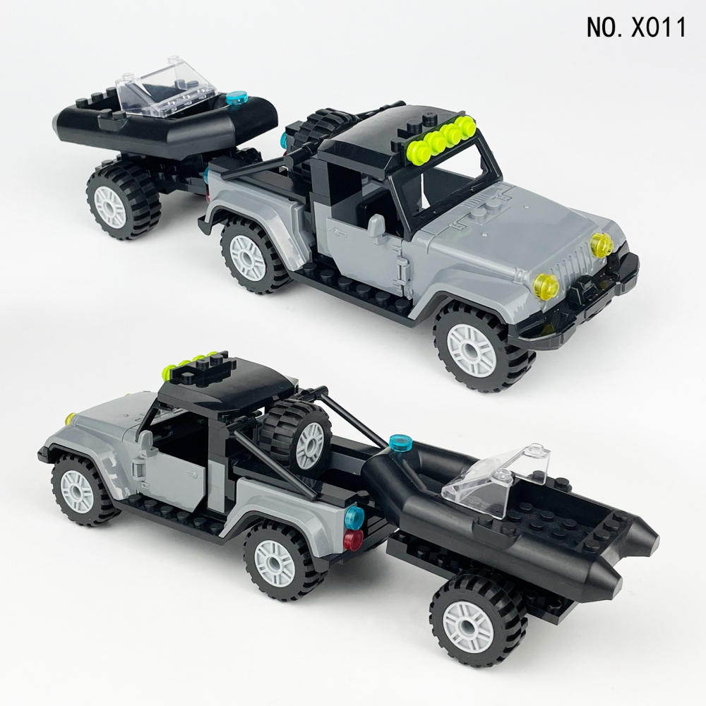 X011 警察系列 SWAT警車 吉普越野車 皮卡 拼裝積木-細節圖2