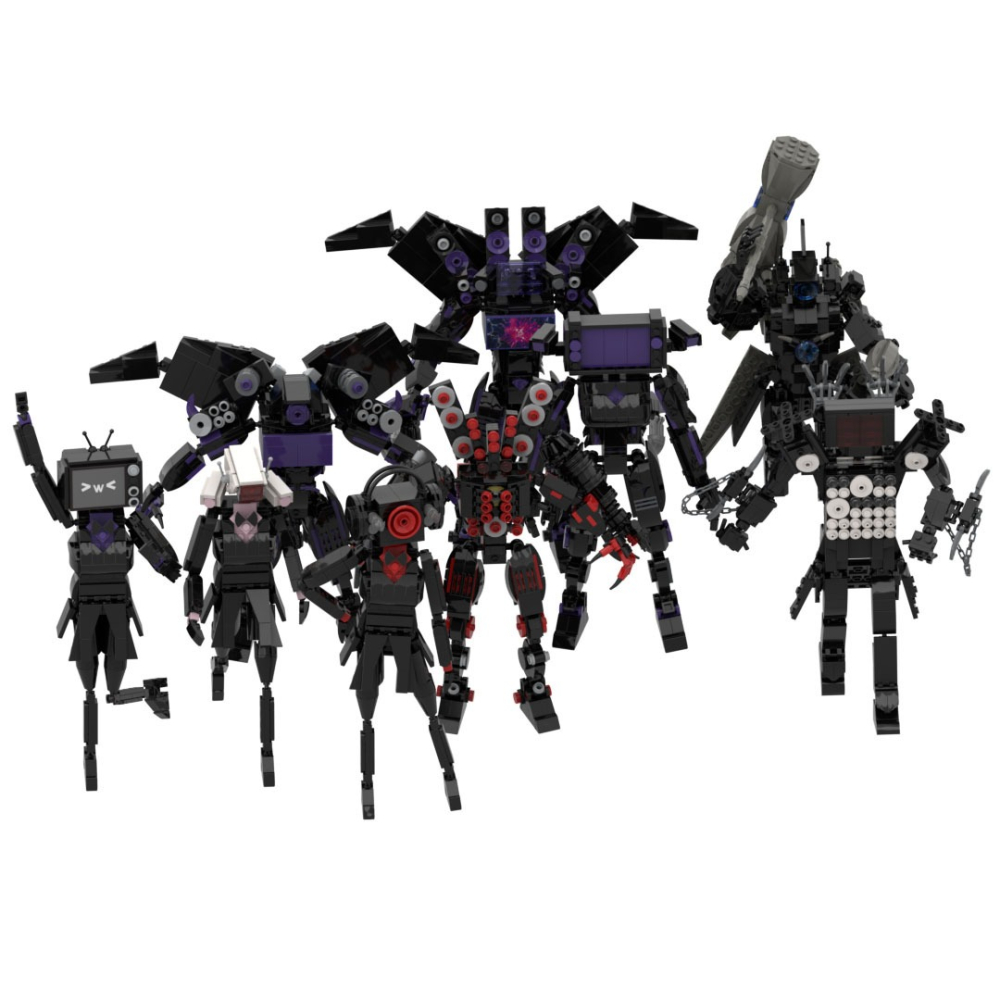 MOC-626 袋裝積木 馬桶人VS監控人系列 Skibidi toilet 電視人-細節圖3