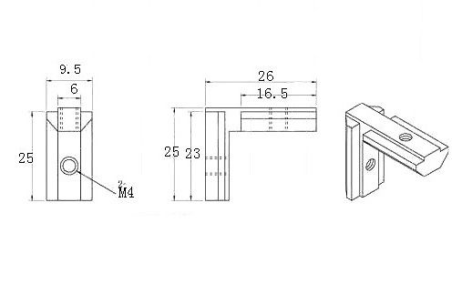 a53【創意3D列印】台灣現貨開發票歐標2020鋁型材L型角槽連接件-細節圖3