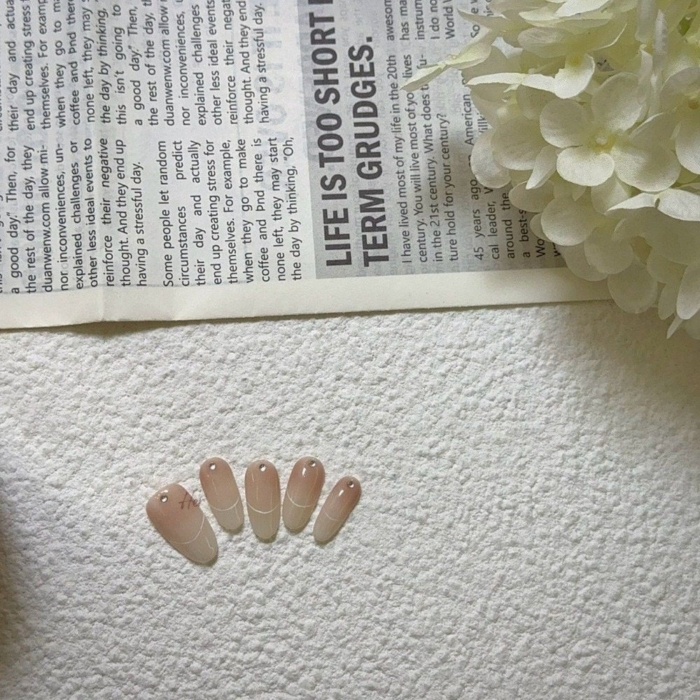 Her ³［秋冬極簡法式］N0009乳白漸變氛圍感穿戴甲-細節圖3