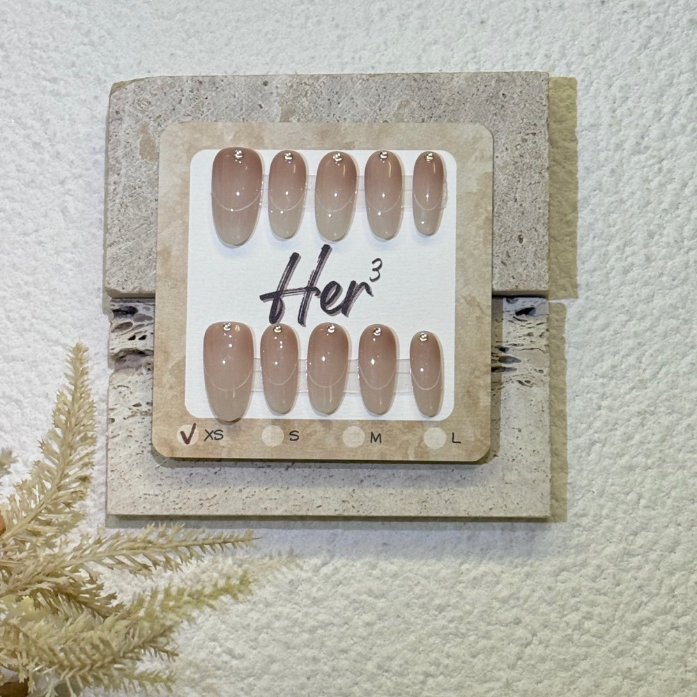 Her ³［秋冬極簡法式］N0009乳白漸變氛圍感穿戴甲-細節圖4