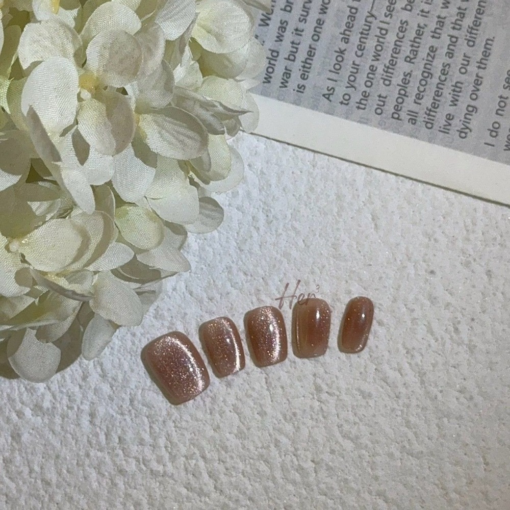 Her ³［甜粉樹莓］N0031粉裸色貓眼穿戴甲-細節圖4