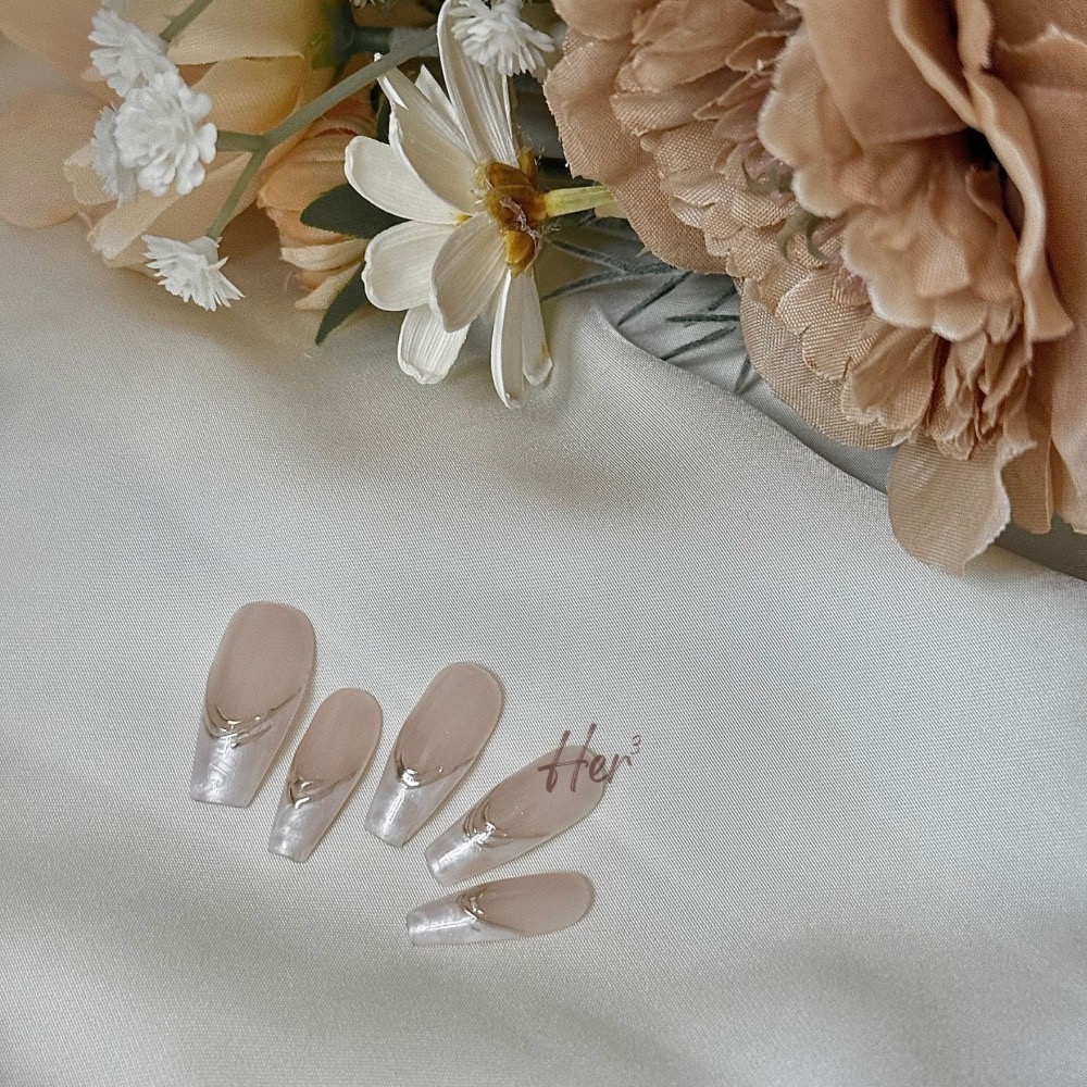 Her ³［貝殼法式］N0038貝殼珍珠母貝面法式簡約高級顯白穿戴甲-細節圖2