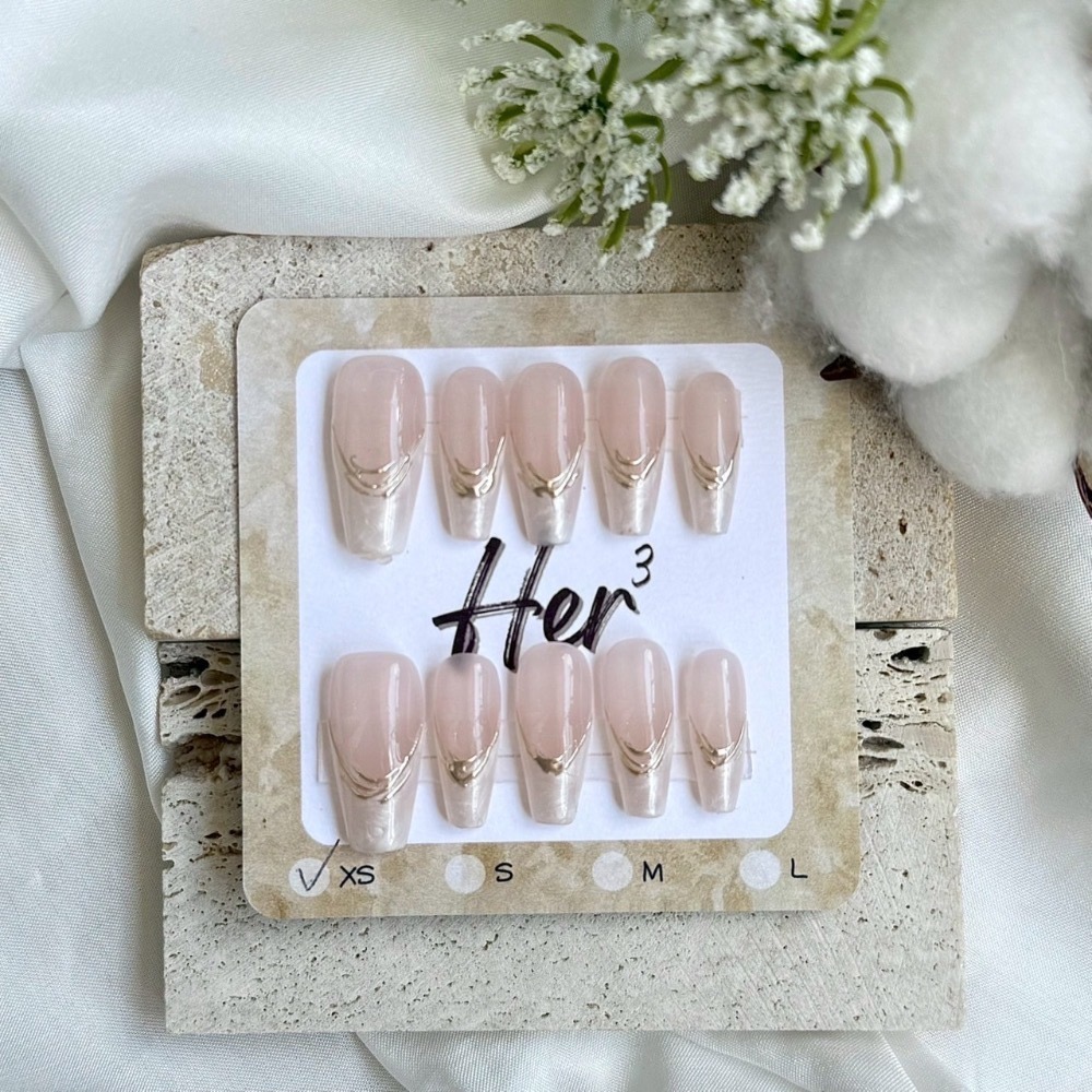 Her ³［貝殼法式］N0038貝殼珍珠母貝面法式簡約高級顯白穿戴甲-細節圖3