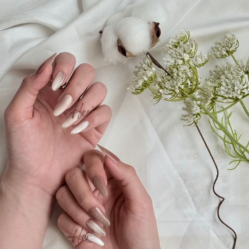 Her ³［秋冬香檳］N0039貓眼穿戴甲-細節圖2