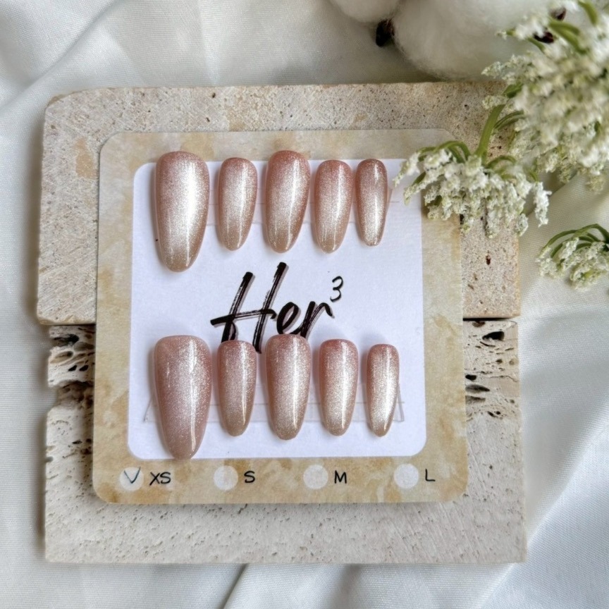 Her ³［秋冬香檳］N0039貓眼穿戴甲-細節圖3