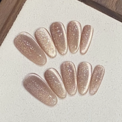 Her ³［秋冬香檳］N0039貓眼穿戴甲-細節圖4