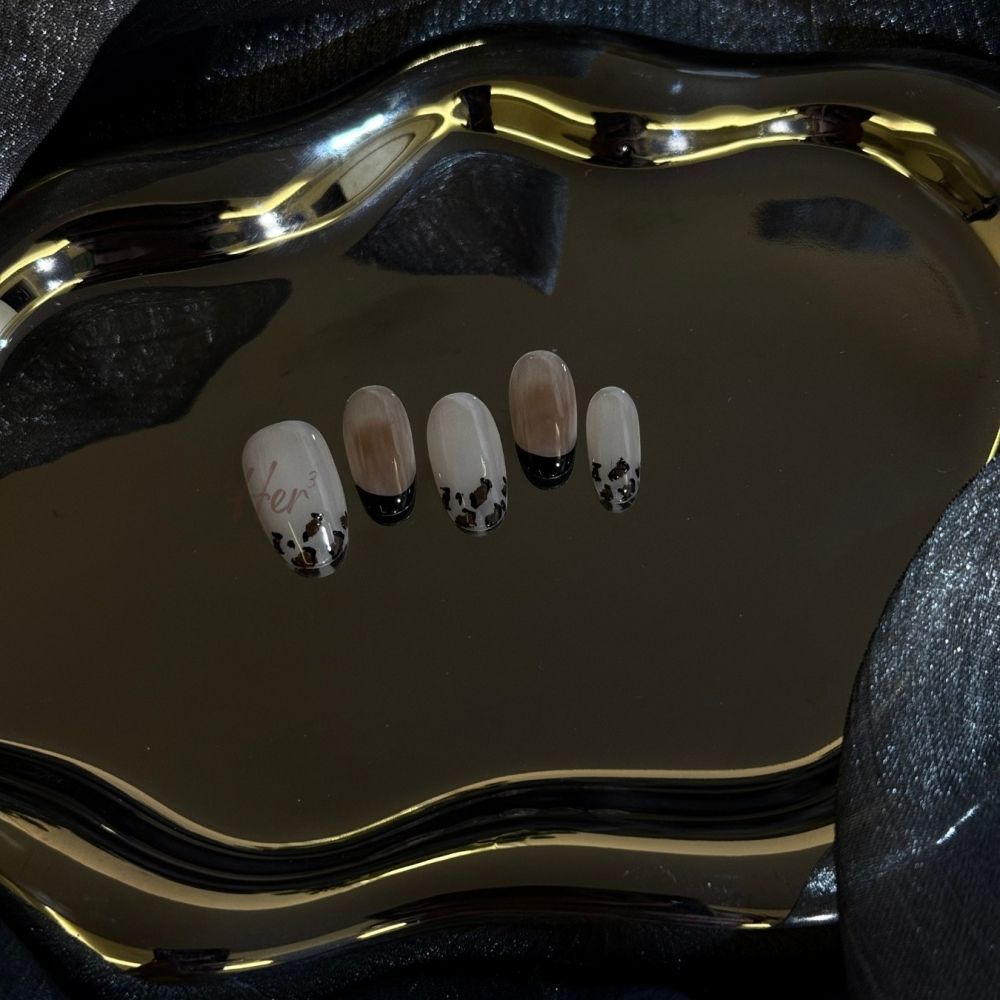 Her ³［腮紅豹紋］N0045琥珀腮紅感韓式豹紋法式溫柔穿戴甲-細節圖5