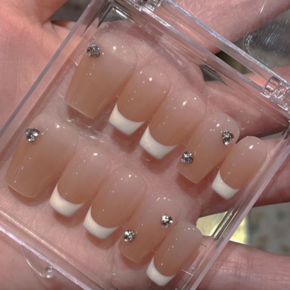 Her ³［法式裸鑽］N0060高級感穿戴甲-細節圖2