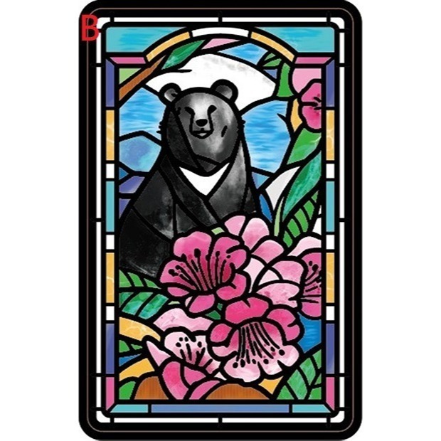 老屋顏 鑲嵌玻璃系列 SUPERCARD 悠遊卡 透明卡 梅花鹿、臺灣黑熊、石虎、臺灣藍鵲 四款可挑-細節圖2