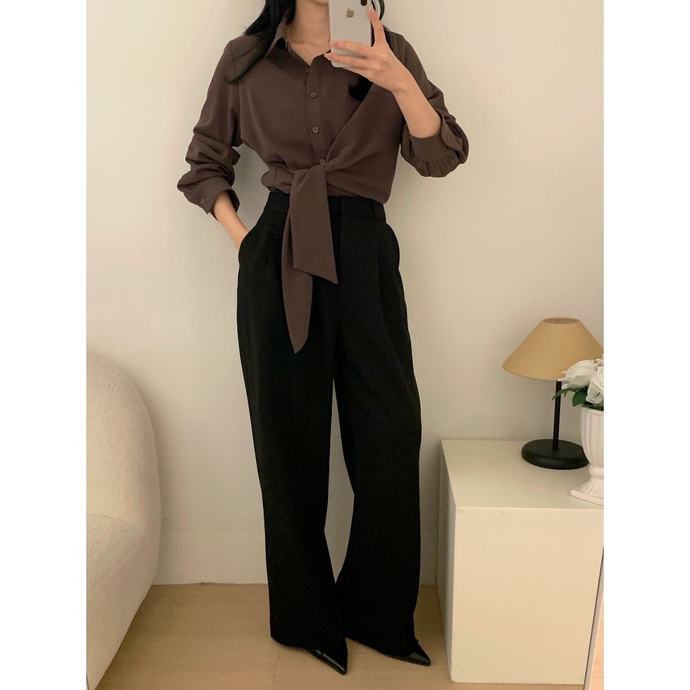 🌿預購款🌿綁帶造型雪紡襯衫 #韓國女裝#韓國製造-細節圖6