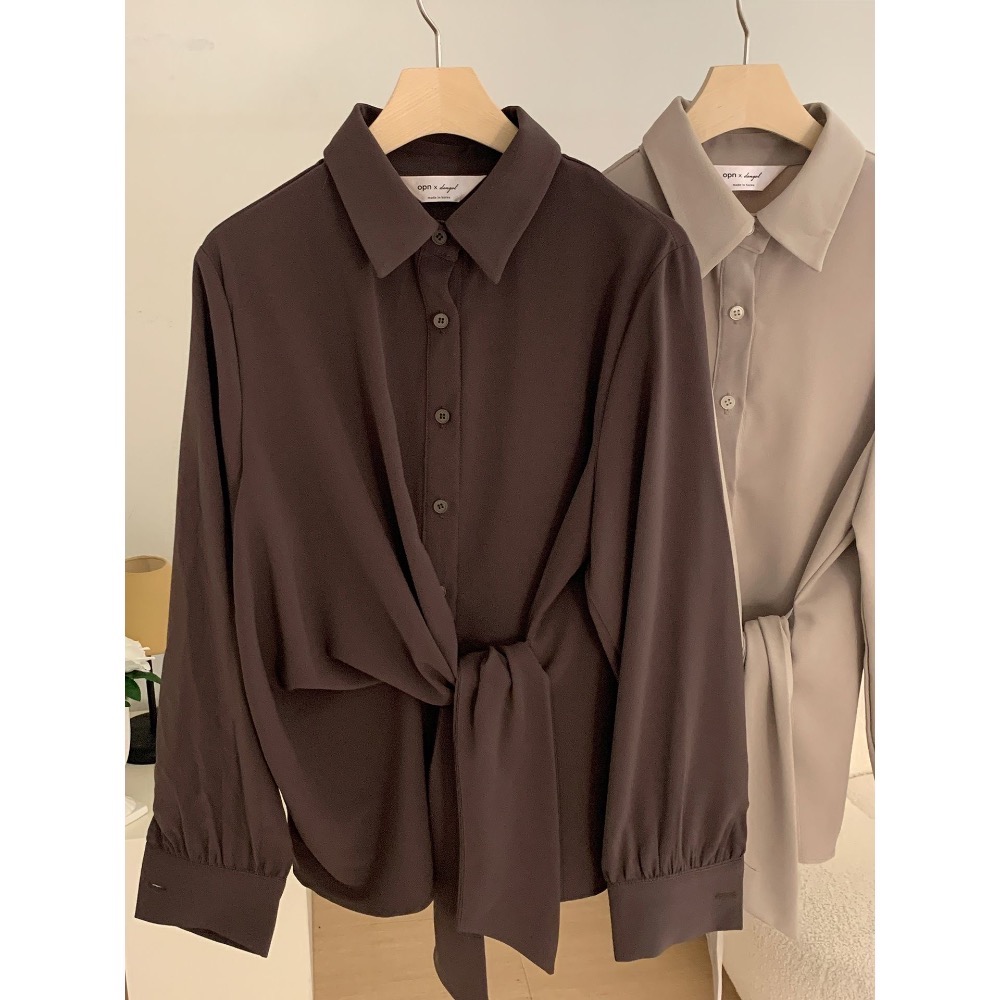 🌿預購款🌿綁帶造型雪紡襯衫 #韓國女裝#韓國製造-細節圖8