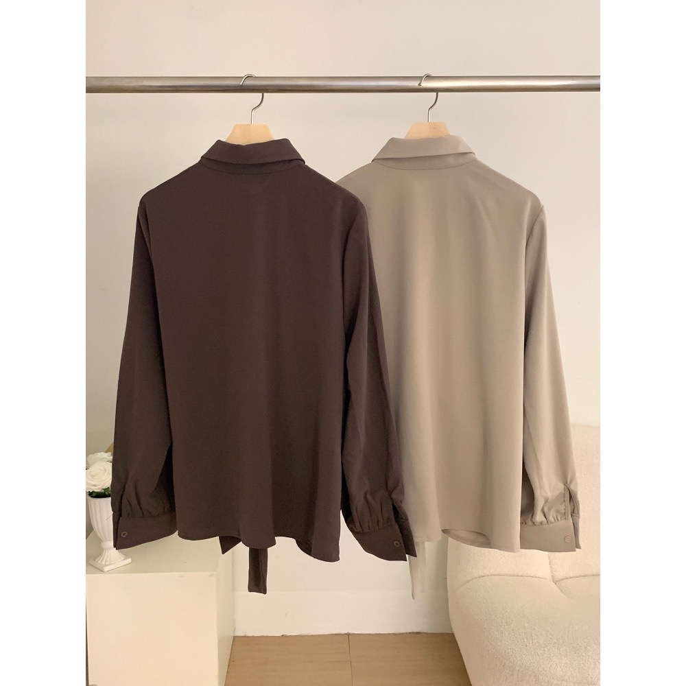 🌿預購款🌿綁帶造型雪紡襯衫 #韓國女裝#韓國製造-細節圖9