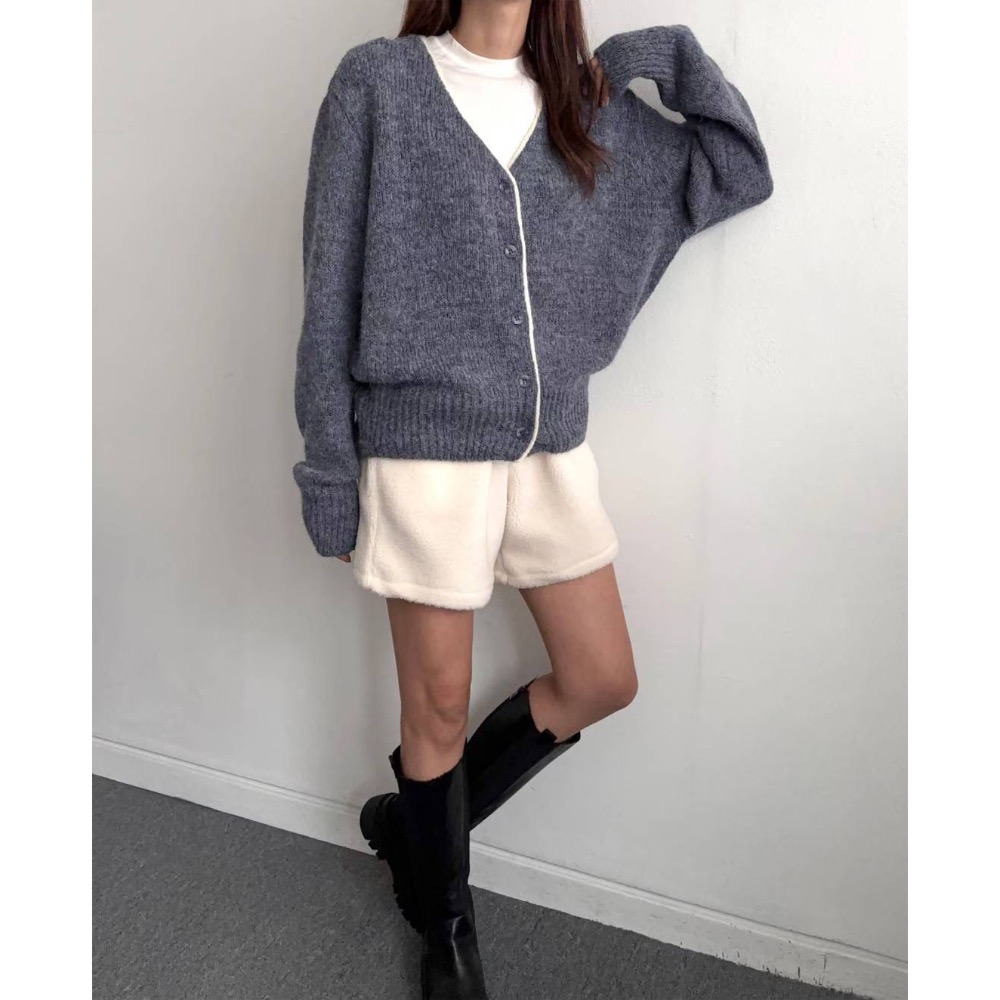 🇰🇷Onéul映日🇰🇷韓國女裝🌿新品預購款🌿羊毛滾邊撞色寬鬆針織外衫#韓國女裝#冬季新款#韓國製造-細節圖7