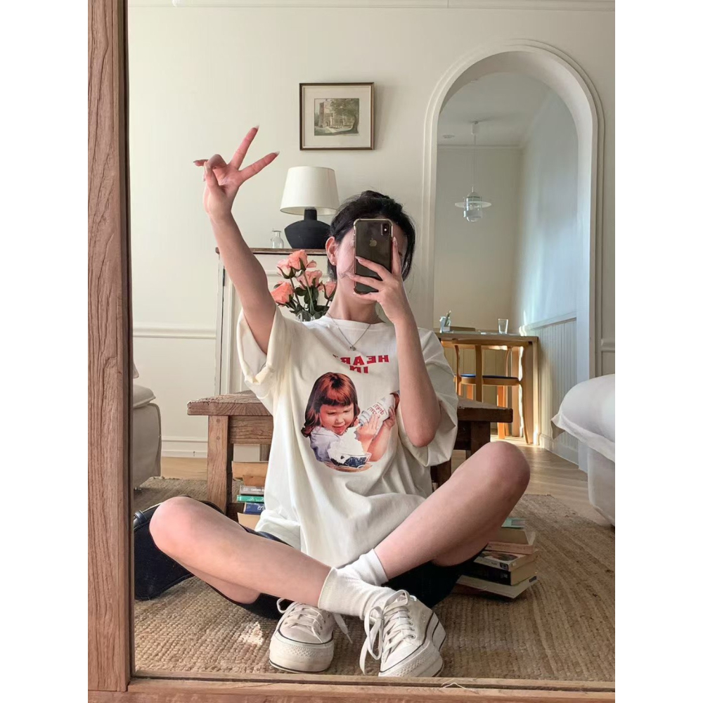 🇰🇷Oneéul映日🇰🇷韓國女裝🌿新款預購🌿調皮寶寶純棉印花T🌿正韓🌿韓國製造🌿-細節圖3