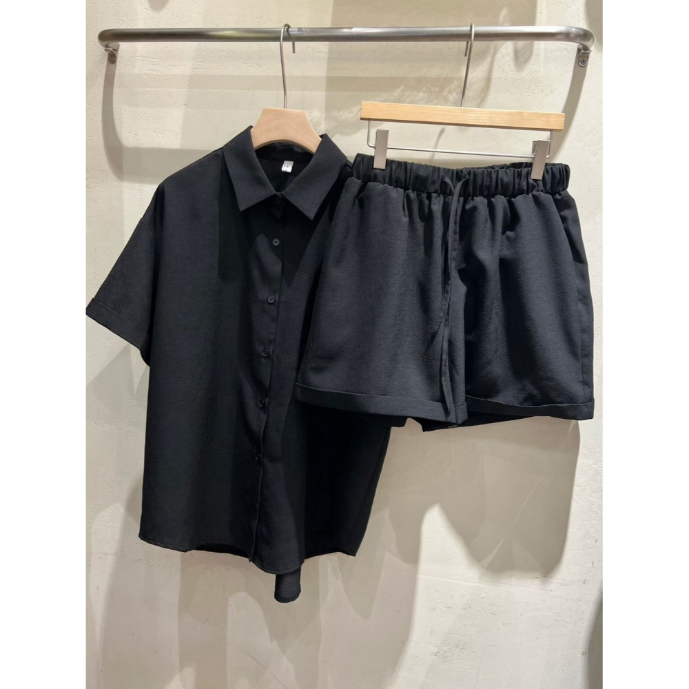🇰🇷Onéul映日🇰🇷韓國女裝質感選品🌿夏季新品🌿現貨🌿棉麻反摺休閒短褲🌿韓國製造🌿正韓🌿-細節圖8