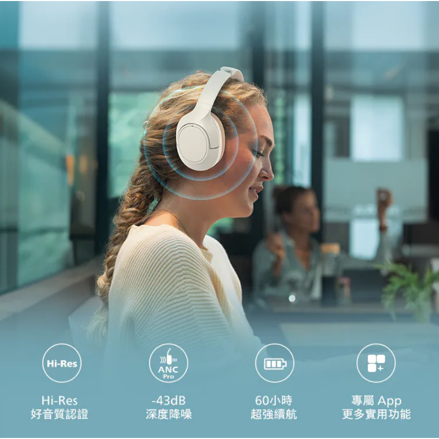 現貨【微音耳機】Philips City系列 TAH7508 降噪藍牙耳罩式耳機-細節圖6