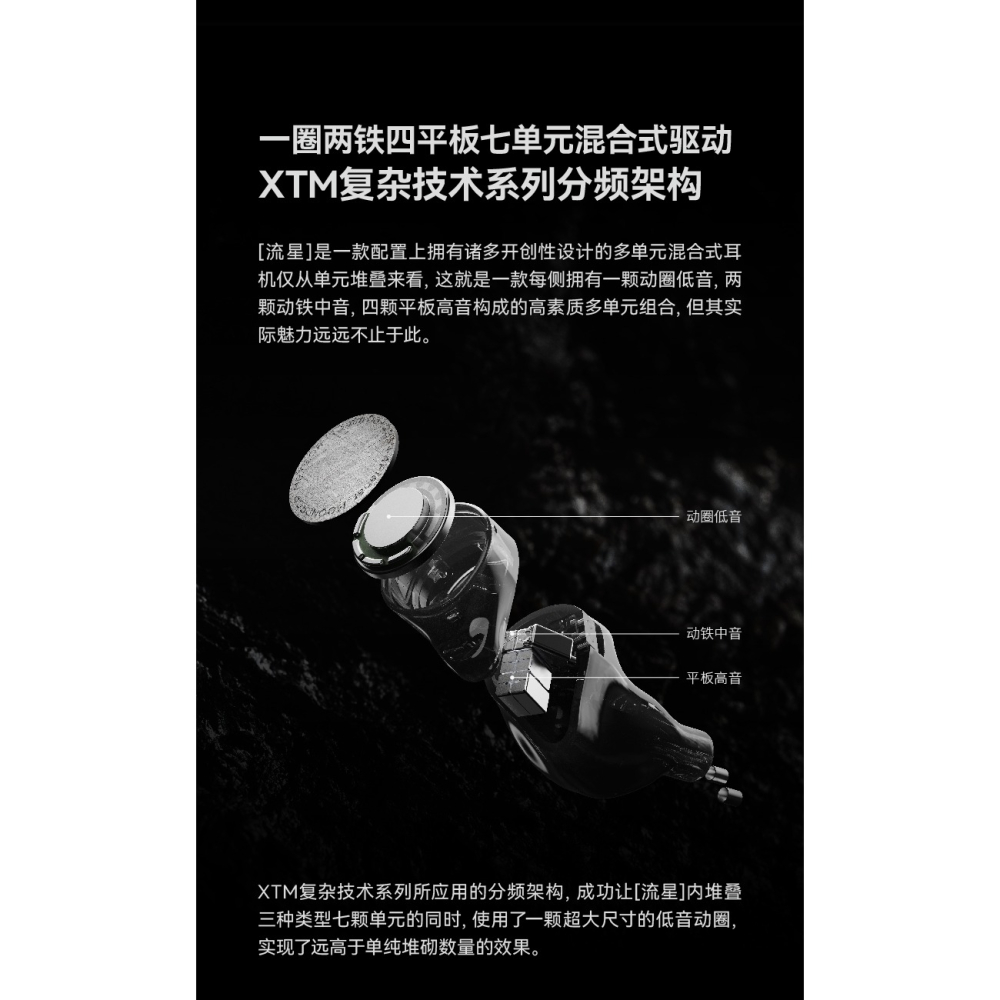 【微音耳機】MoonDrop水月雨－Meteor 流星、一圈二鐵四平板、隕石面板、台灣公司貨-細節圖3