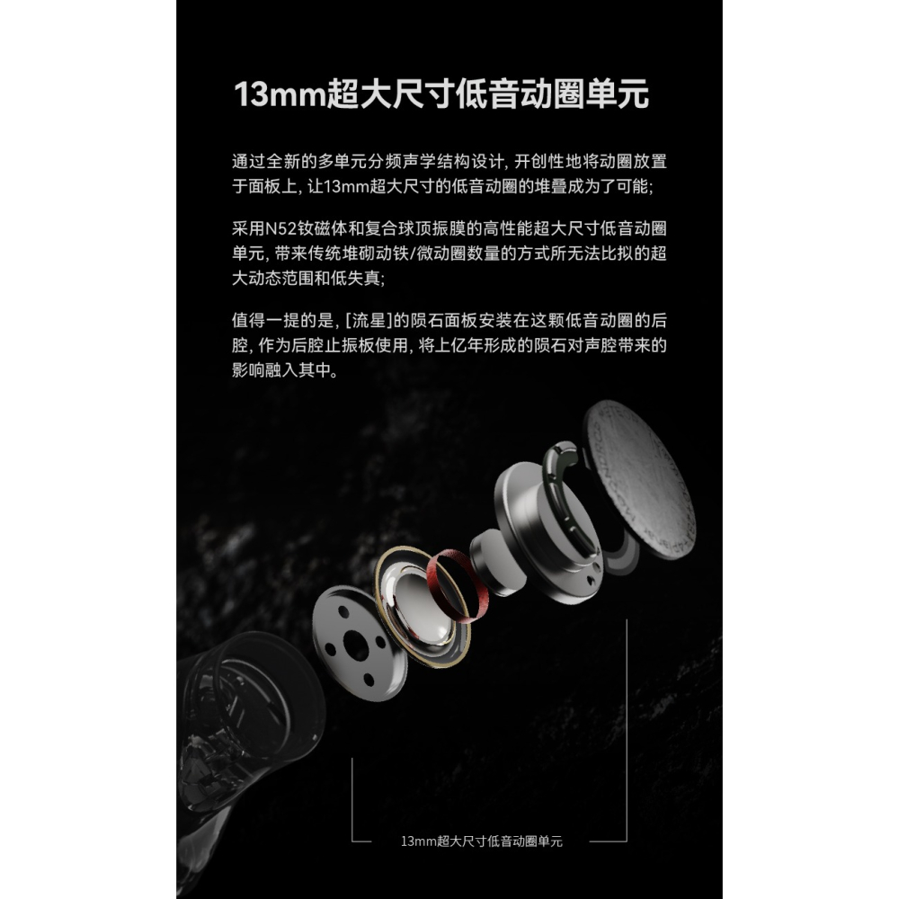 【微音耳機】MoonDrop水月雨－Meteor 流星、一圈二鐵四平板、隕石面板、台灣公司貨-細節圖4