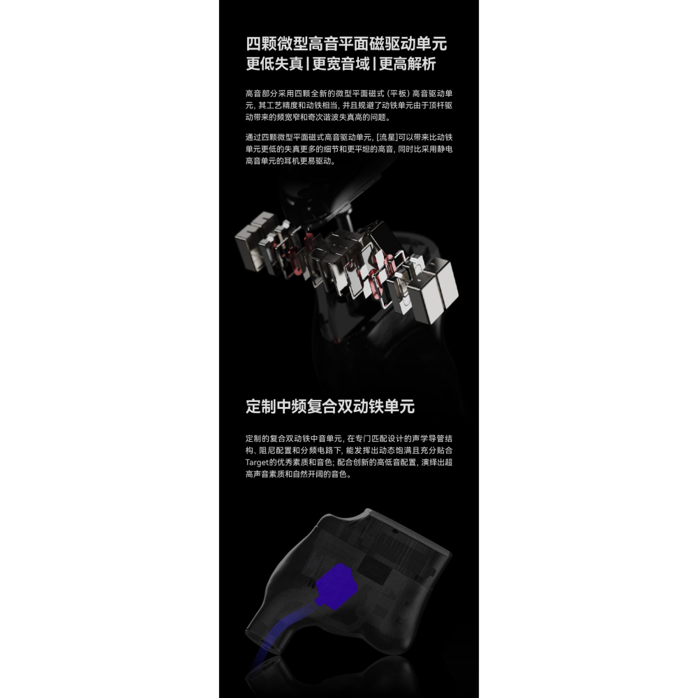 【微音耳機】MoonDrop水月雨－Meteor 流星、一圈二鐵四平板、隕石面板、台灣公司貨-細節圖5