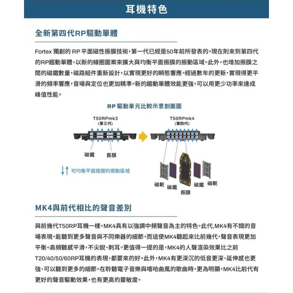 【微音耳機】T50RPmk4平板震膜半開放式監聽耳機-細節圖2