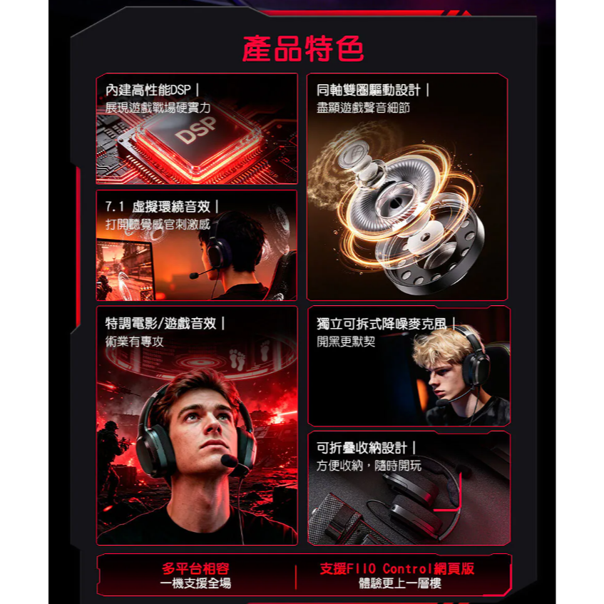 【微音耳機】FiiO FG3 雙動圈USB電競耳機-細節圖2