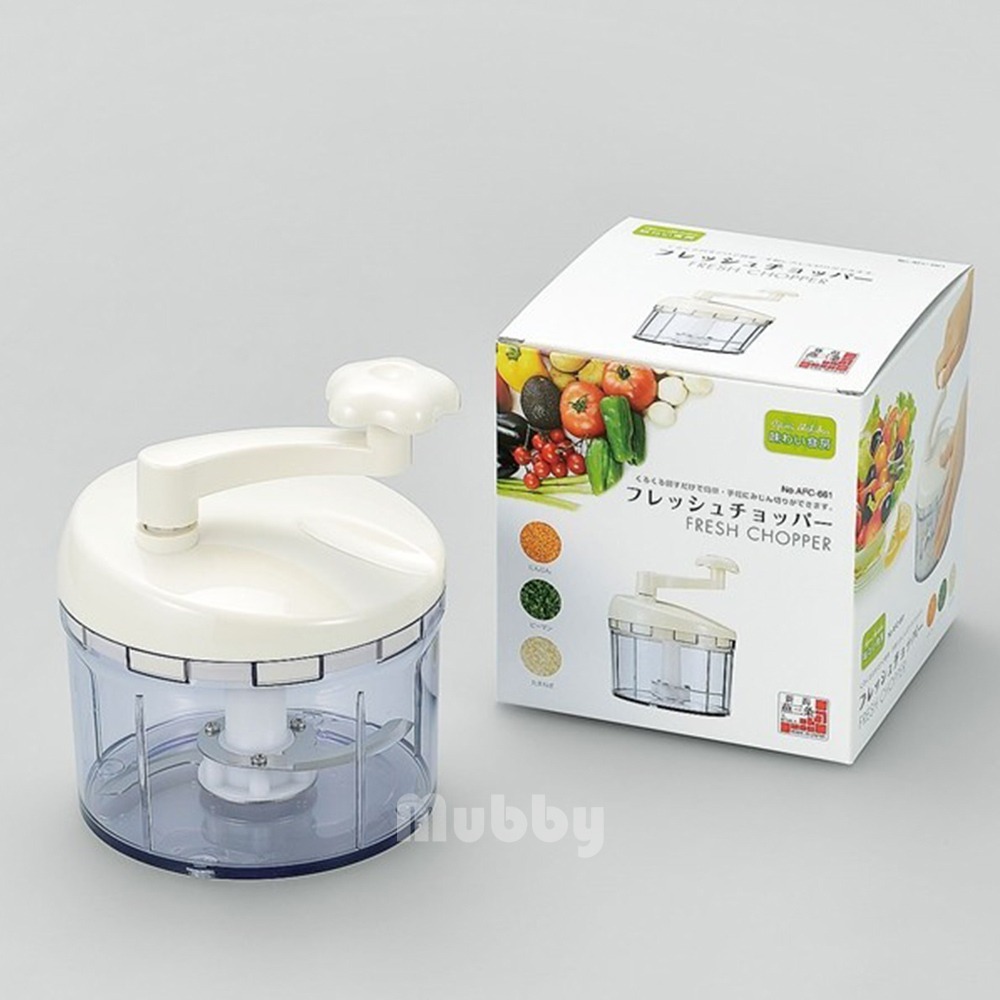 本製 SHIMOMURA下村工業 食物蔬菜切碎器 攪碎機 切菜器 攪拌器 切碎機 迴轉式碎菜機 副食品料理器-細節圖2