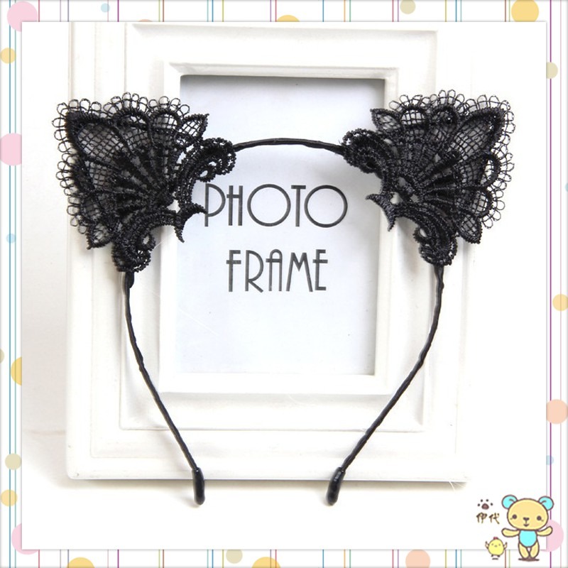 ★ 現貨在台 24H內出貨 ★【伊代】蕾絲髮箍 貓耳髮箍 髮箍 性感髮箍 耳朵髮箍 蕾絲性感髮箍 蕾絲貓耳髮箍 貓咪髮箍-細節圖2