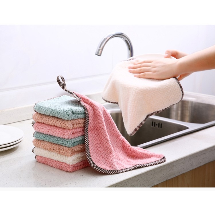 ★ 現貨在台 24H內出貨 ★【伊代】 菠蘿紋抹布 抹布 擦手巾 洗碗巾 珊瑚絨抹布 清潔布 擦拭布 洗碗布 擦車布-細節圖6