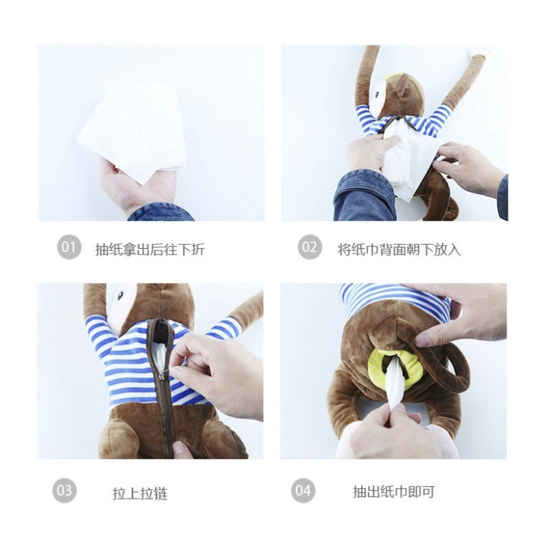 ★ 現貨在台 24H內出貨 ★【伊代】皮皮猴子紙巾抽盒 汽車用品 抽掛式衛生紙盒 卡通衛生紙盒 面紙盒 車用衛生紙盒-細節圖7