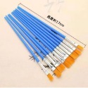 廠家直銷 繪畫筆刷 畫筆 水彩畫筆 畫畫 勾線筆 排筆 藍桿 尼龍毛 美術專用-規格圖8
