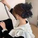 雙面抓夾 緞面大蝴蝶結髮夾 鯊魚夾 後腦勺髮夾 髮飾 抓夾 蝴蝶結髮夾-規格圖4