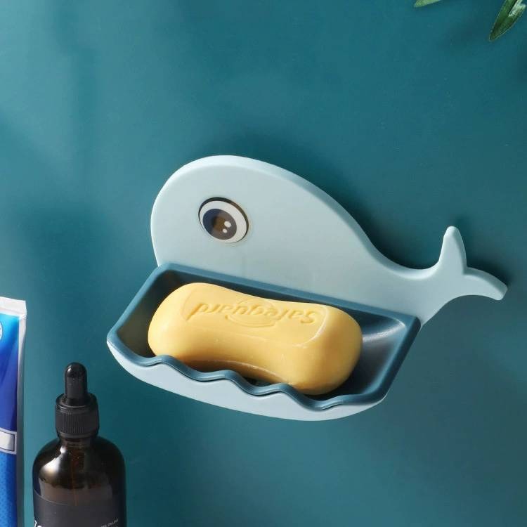 壁掛式 小鯨魚肥皂盒 雙層瀝水 香皂盒 浴室免打孔 肥皂架 香皂盒 肥皂盒-細節圖4