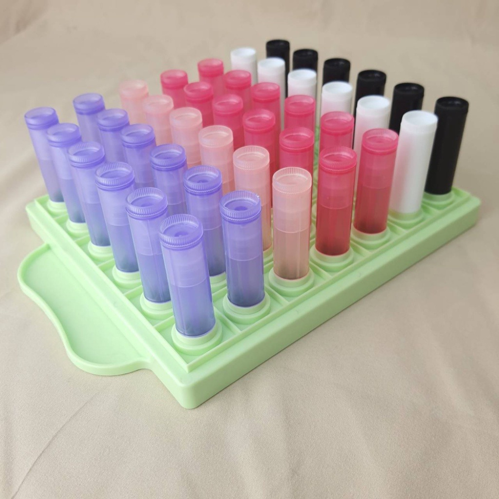 DIY 潤唇膏管灌裝 模具 5克唇膏管 灌裝盤 42孔 直灌 口蠟管 灌裝模具 唇膏管-細節圖2
