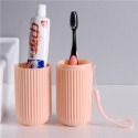 竪條紋牙刷盒(粉色)