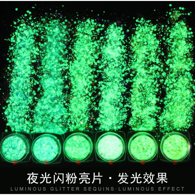 夜光亮片閃粉 流沙水晶滴膠填充物 美甲亮粉 手機殼裝飾材料 伊代企業社-細節圖3