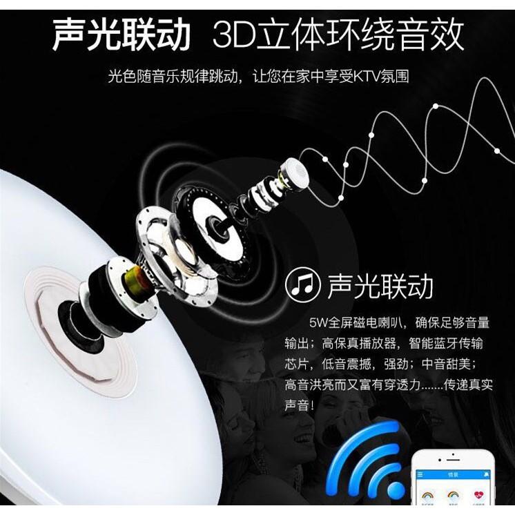 音樂七彩變色LED吸頂燈 藍牙音箱燈 臥室客廳調光吸頂燈 氣氛燈具 伊代企業社-細節圖4