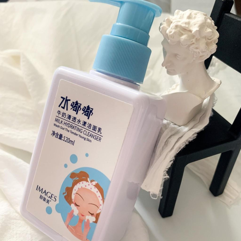 牛奶洗面乳 水嘟嘟清透潔面乳 溫和保濕 不緊繃 洗面奶 深層清潔潔面乳 伊代企業社-細節圖2