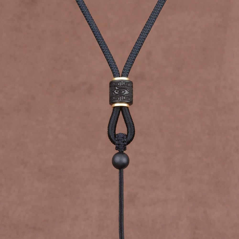 高端檀木吊墜掛繩 手工編織項鍊掛墜可調整吊繩 貔貅玉石觀音玉佛掛件項鍊繩-細節圖2