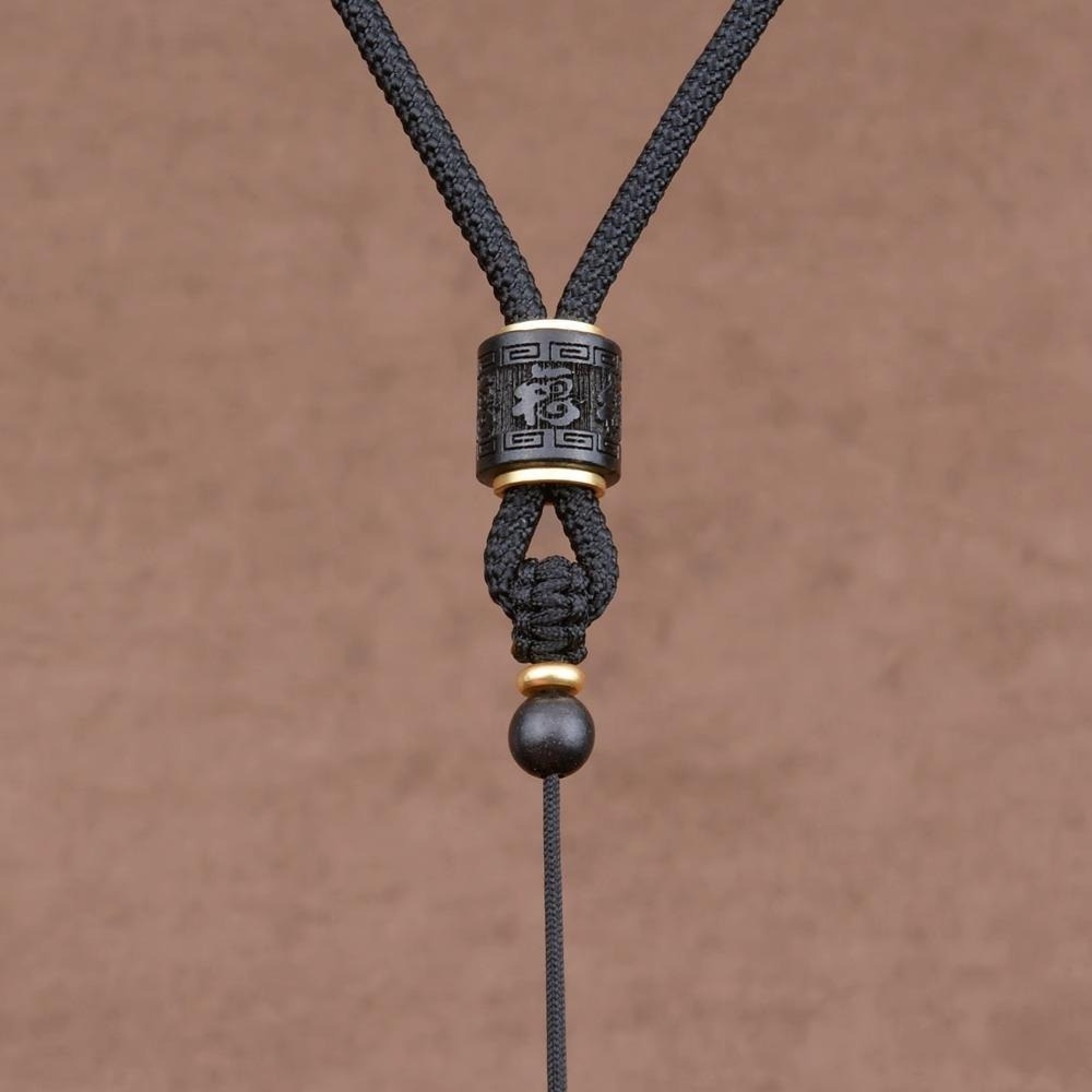 高端檀木吊墜掛繩 手工編織項鍊掛墜可調整吊繩 貔貅玉石觀音玉佛掛件項鍊繩-細節圖8