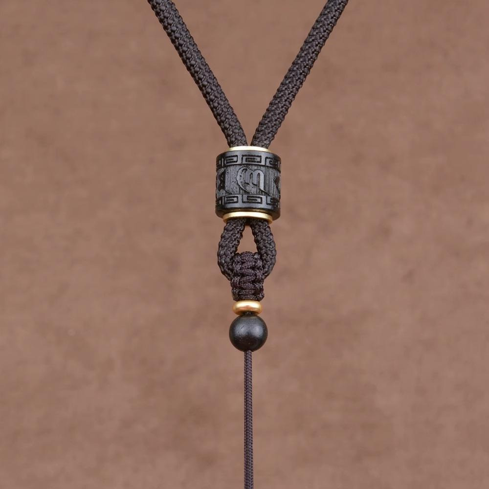 高端檀木吊墜掛繩 手工編織項鍊掛墜可調整吊繩 貔貅玉石觀音玉佛掛件項鍊繩-細節圖9