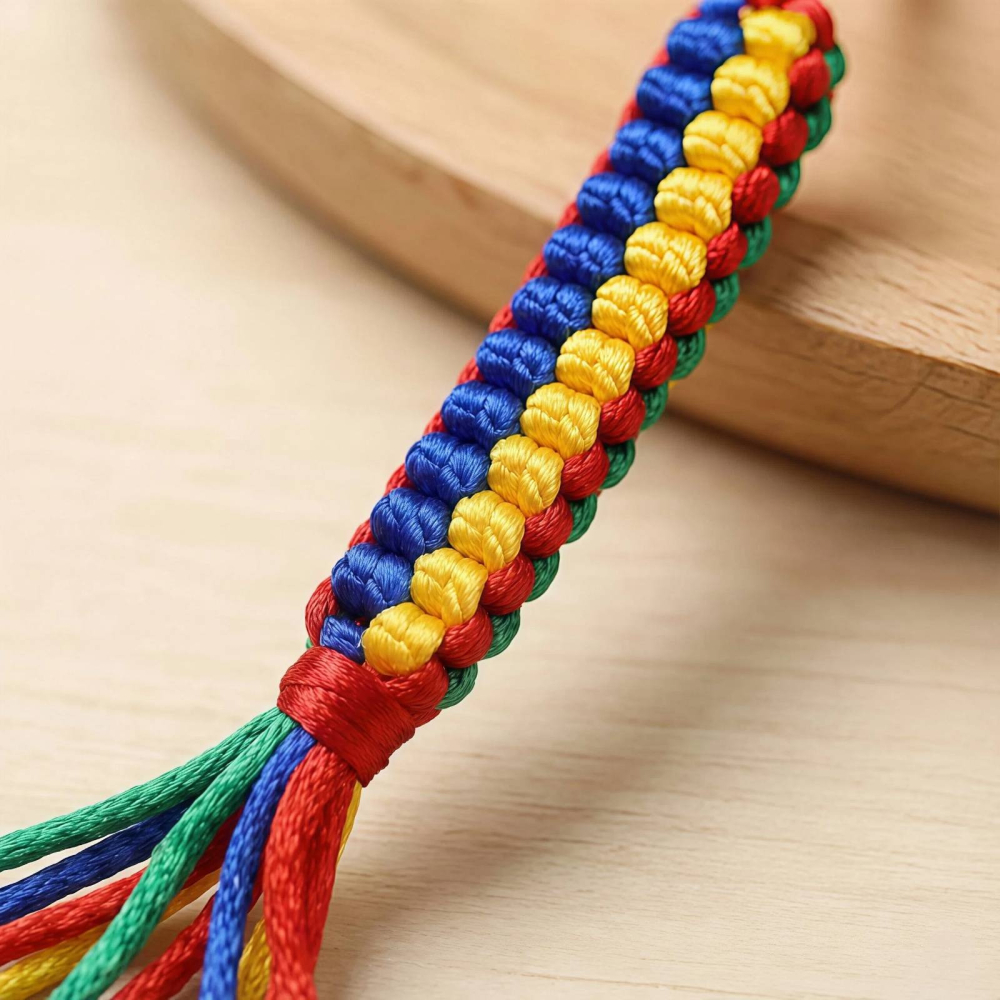 藏式手工五色線金剛結 開運招財轉運 菠蘿結平安吊飾 隨身護身符 汽車掛件包包掛飾 避邪擋煞防小人鑰匙圈-細節圖2