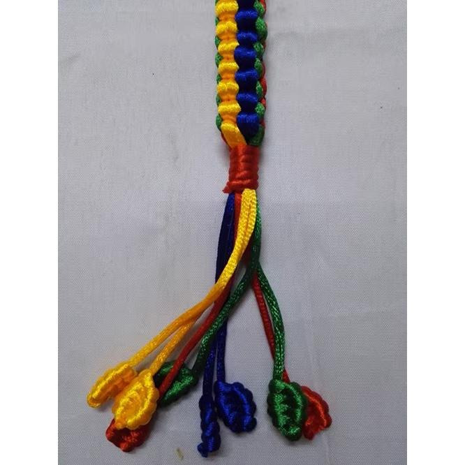 藏式手工五色線金剛結 開運招財轉運 菠蘿結平安吊飾 隨身護身符 汽車掛件包包掛飾 避邪擋煞防小人鑰匙圈-細節圖3