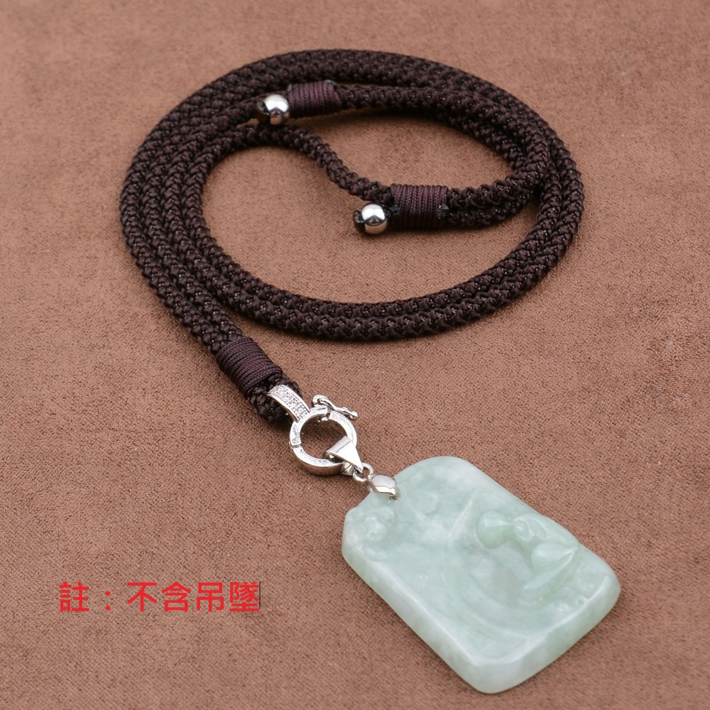 【昱晶閣】黃金吊墜專用手工掛繩 四葉草沙金可調節項鍊繩 玉墜翡翠玉佩掛墜繩-規格圖8