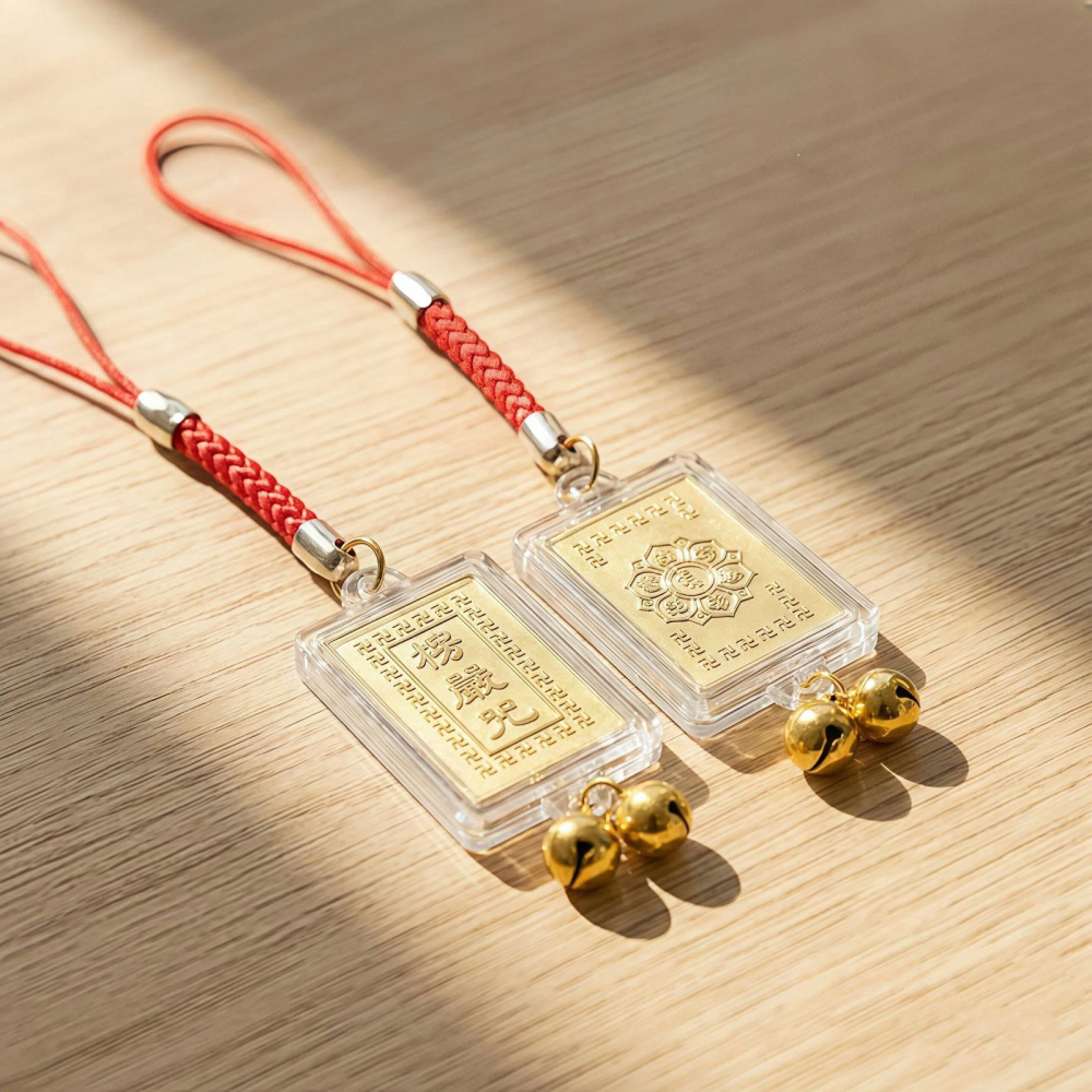 微縮經文咒語壓克力掛件 大悲咒 楞嚴咒 金剛經 藥師經 阿彌陀經 地藏經 金箔手機鈴鐺掛件 吊飾吊墜項鍊-細節圖2