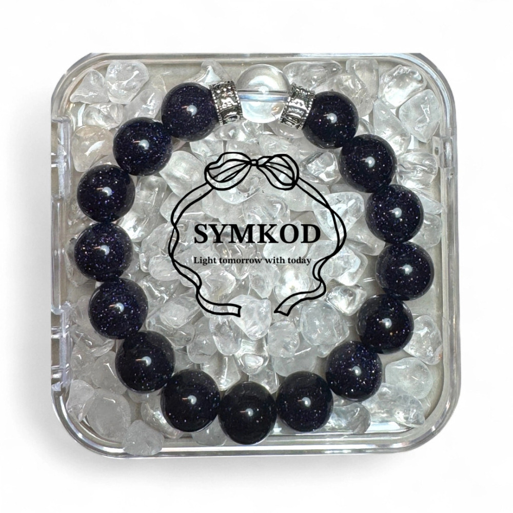 [辛‧寇德]天然藍砂石+白水晶+六字大明咒 手珠串珠手串 專注沉靜安穩磁場守護能量 適合開會開工考試 贈消磁石與收納盒-細節圖6