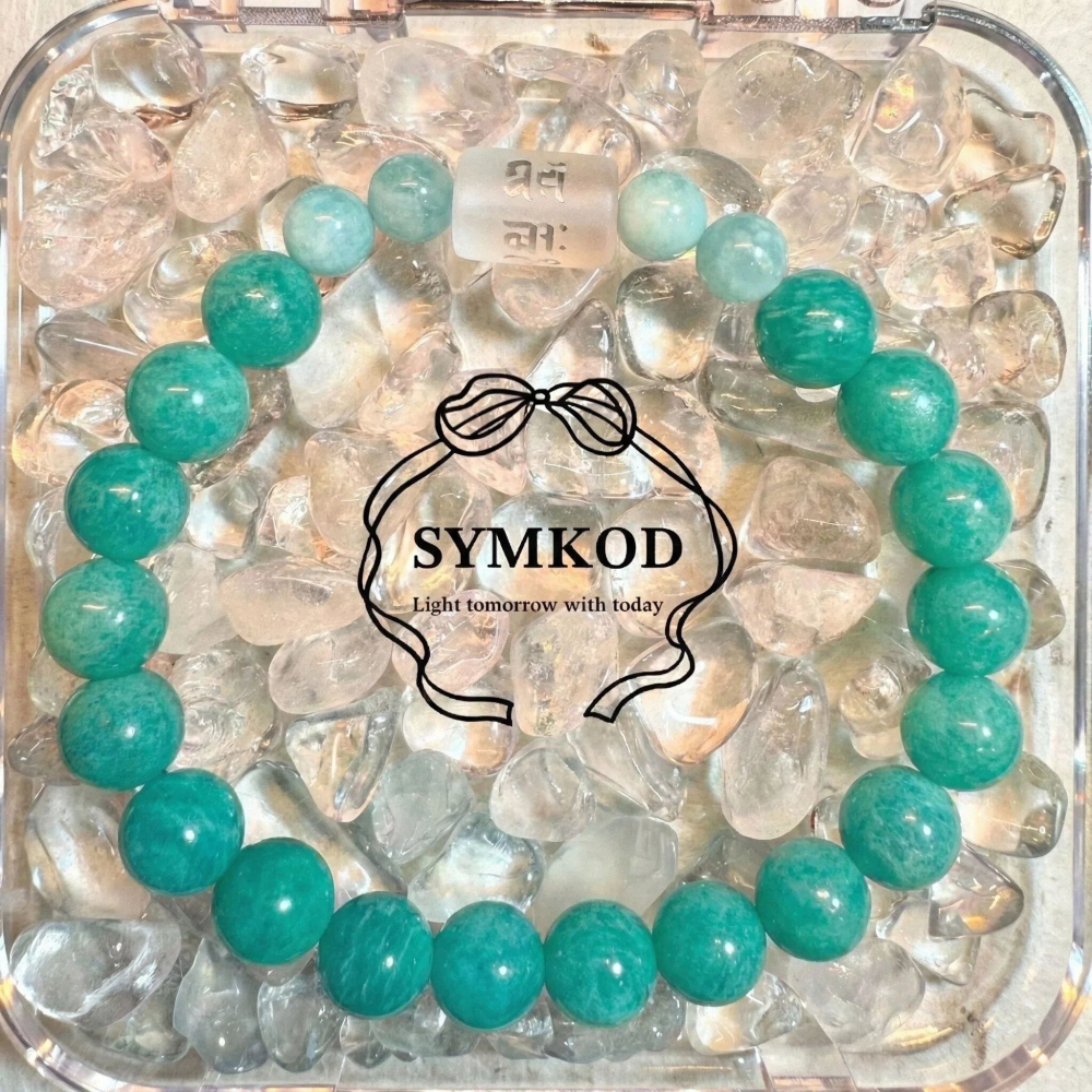 [辛‧寇德]天然天河石+六字大明咒白水晶 手珠串珠手串 星期三助思維清晰 加強表達 溝通順利 贈消磁石與收納盒-細節圖4