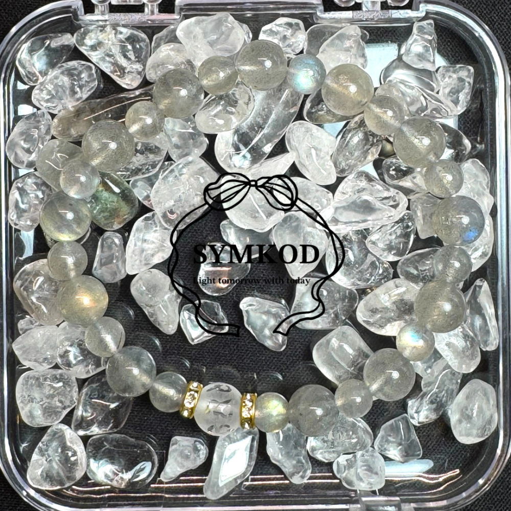 [辛‧寇德]天然月光石+六字大明咒白水晶 手珠串珠手串 星期三助思維清晰 加強表達 溝通順利 贈消磁石與收納盒-細節圖3