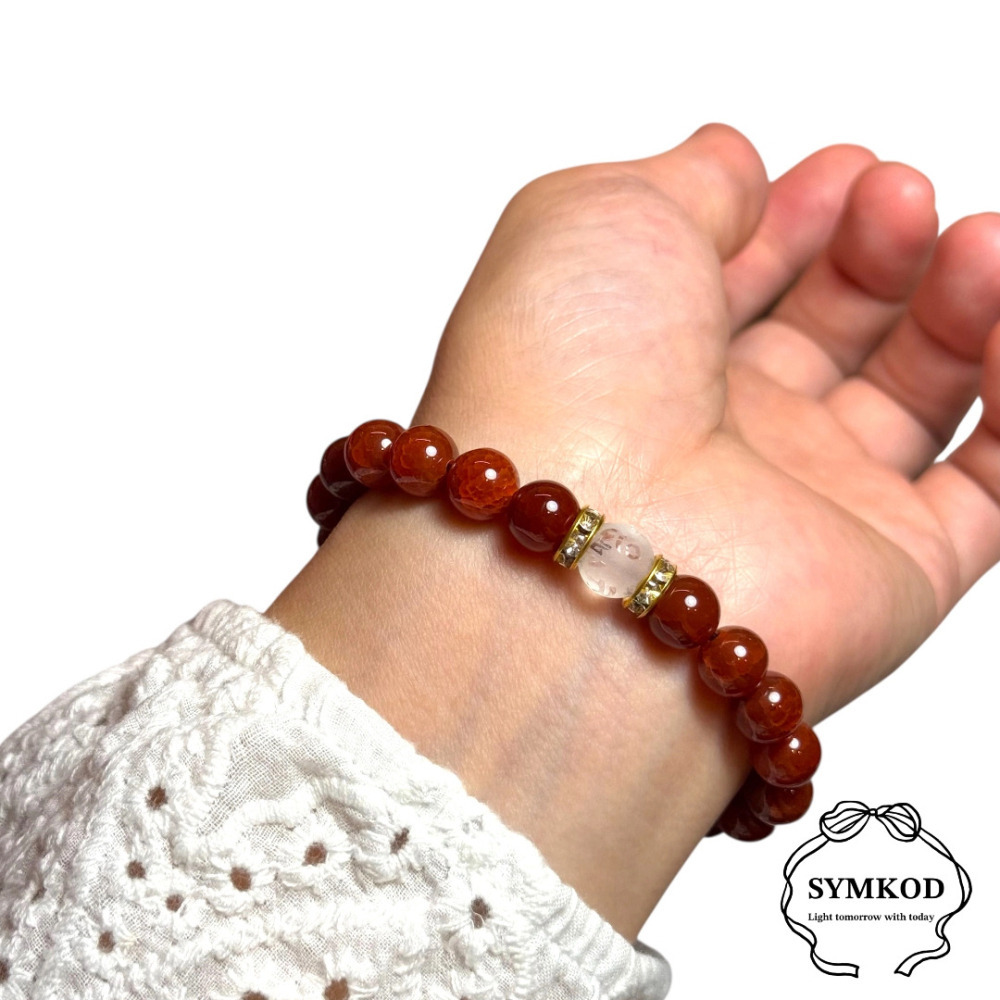 [辛‧寇德]爆紋紅瑪瑙手珠串珠帶來自信果斷六字大明咒守護或金鈦晶聚財招貴人 週二商務簽約 台灣在地手串贈消磁石及收納盒-細節圖4